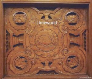 Carved panel by James Woodford.